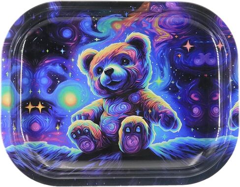 Small Metal Tray,Cute Decorative Tray,Small Cute Decorative Tray Ideal Storage for Home or on The Go, Gifts for Hippie Friend,Design - Unique Gifts,7" x 5.5" (Gold) in Saudi Arabia