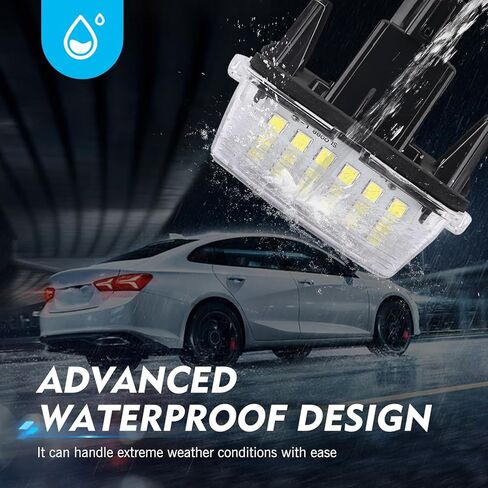 قطعتان من مصابيح لوحة ترخيص السيارة LED، 18-SMD لمبة عالية السطوع غير وامضة، مجموعة الإضاءة OEM # 8127006030 812700D120، متوافقة مع Camry Yarisl Prius C Avalon Highlander (أبيض) in Saudi Arabia