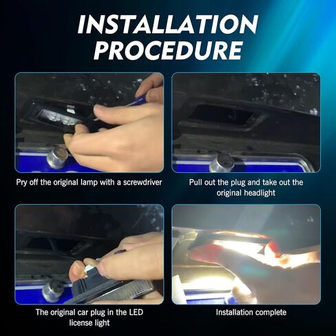 قطعتان من مصابيح لوحة ترخيص السيارة LED، 18-SMD لمبة عالية السطوع غير وامضة، مجموعة الإضاءة OEM # 8127006030 812700D120، متوافقة مع Camry Yarisl Prius C Avalon Highlander (أبيض) in Saudi Arabia
