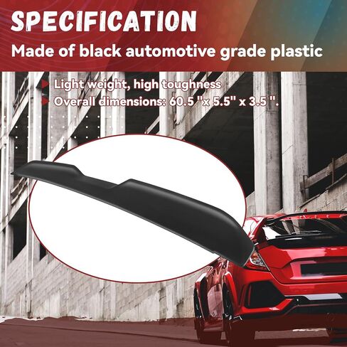 HECASA Rear Trunk Spoiler Compatible with 2008-2017 Dodge Challenger Coupe SRT SXT GT Demon Style Painted Black in Saudi Arabia