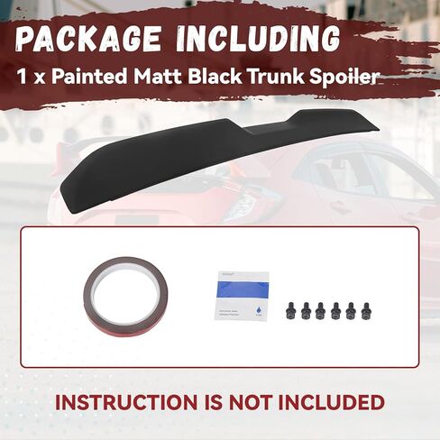 HECASA Rear Trunk Spoiler Compatible with 2008-2017 Dodge Challenger Coupe SRT SXT GT Demon Style Painted Black in Saudi Arabia