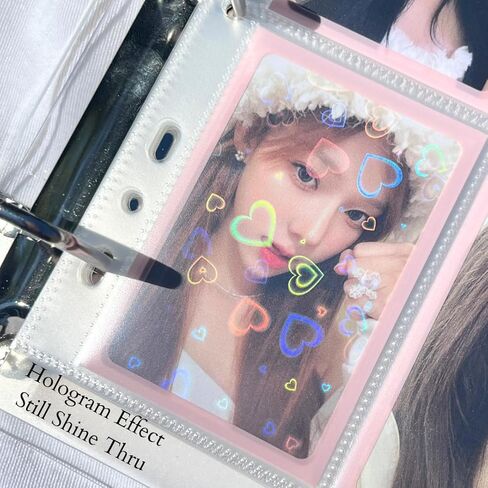 سلسلة Soft Glow K-Keep A5 رفيعة ذات 5 جيوب وأكمام مزدوجة ملائمة تمامًا (63 × 93 مم) 7 فتحات صفحات تجليد بطاقات الصور الفوتوغرافية Kpop المتميزة، بسُمك 100 ميكرون (40 صفحة) in Kuwait