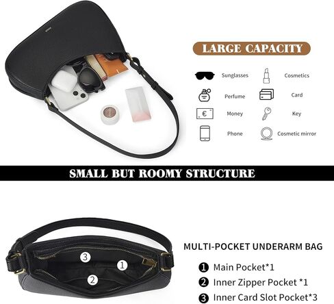 Shoulder Bag for Women, Small Cute Purse Leather Handbag, Trendy Crescent Clutch with Zipper Little Lightweight Going Out Bag in Saudi Arabia