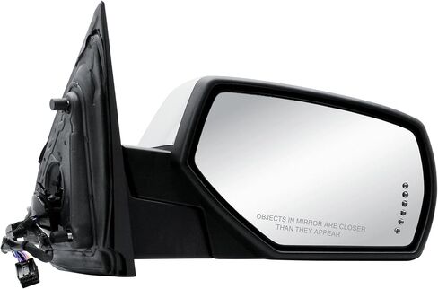 Passenger Right Side Door Mirror Power and Heated Glass with Turn Signal Arrow with Menory and Chrome Back Cover Power Folding for 2014-2019 Chevrolet Silverado GMC Sierra 1500 2500 3500 in Saudi Arabia