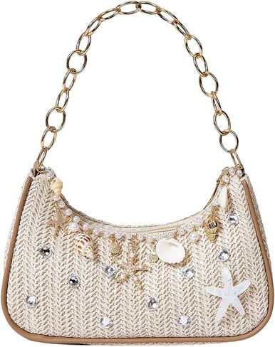 MakeMeChic Women's Seashell Starfish Single Strap Shoulder Handbags Fall Beach Vacation Bags in Saudi Arabia