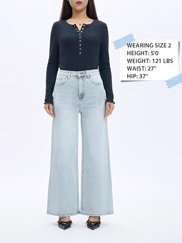 BlueMoment High Waisted Wide Leg Jeans for Women Stretchy Baggy Jean Trendy BBL Jeans Raw Hem Loose Denim Pants in Saudi Arabia