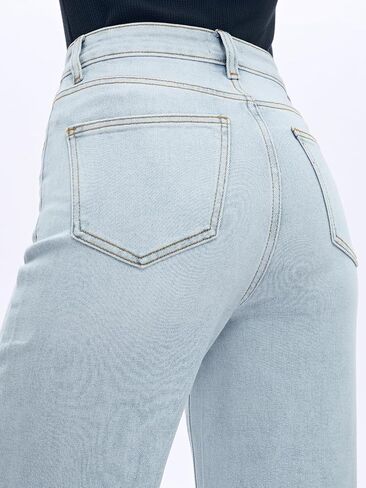 BlueMoment High Waisted Wide Leg Jeans for Women Stretchy Baggy Jean Trendy BBL Jeans Raw Hem Loose Denim Pants in Saudi Arabia