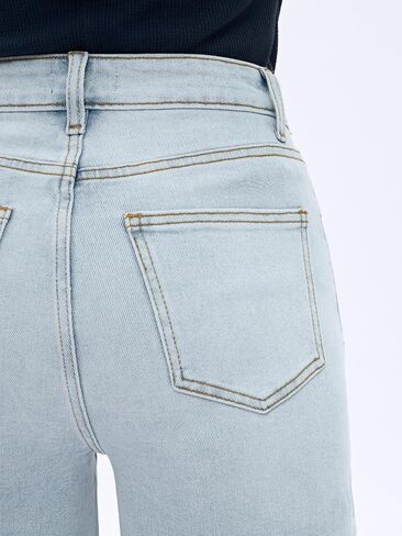 BlueMoment High Waisted Wide Leg Jeans for Women Stretchy Baggy Jean Trendy BBL Jeans Raw Hem Loose Denim Pants in Saudi Arabia