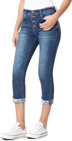 WallFlower Women's Flirty Curvy Crop Jeans High Rise Insta Stretch Denim 23.5-Inch Inseam, Sizes 0 - 24 in Saudi Arabia