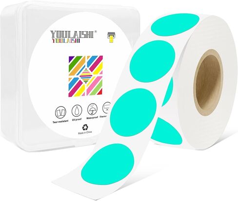 1 Inch Circle Dot Stickers 1000 PCS Color Coding Thermal Labels Dots Writable Printable Small Round Stickers for Office, Classroom, Inventory, Garage, Organizing Storage, Watercolor Green in Saudi Arabia