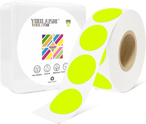 1 Inch Circle Dot Stickers 1000 PCS Color Coding Thermal Labels Dots Writable Printable Small Round Stickers for Office, Classroom, Inventory, Garage, Organizing Storage, Watercolor Green in Saudi Arabia