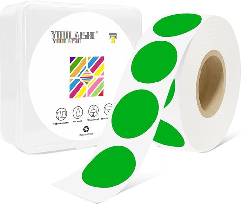 1 Inch Circle Dot Stickers 1000 PCS Color Coding Thermal Labels Dots Writable Printable Small Round Stickers for Office, Classroom, Inventory, Garage, Organizing Storage, Watercolor Green in Saudi Arabia
