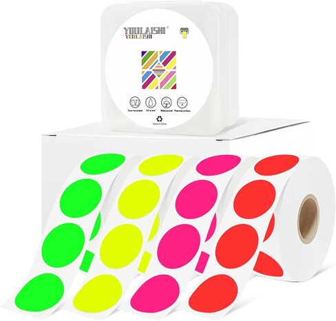 1 Inch Circle Dot Stickers 1000 PCS Color Coding Thermal Labels Dots Writable Printable Small Round Stickers for Office, Classroom, Inventory, Garage, Organizing Storage, Watercolor Green in Saudi Arabia