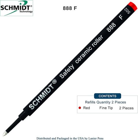 2 Pack - Schmidt 888 Red Fine Rollerball Refill in Saudi Arabia