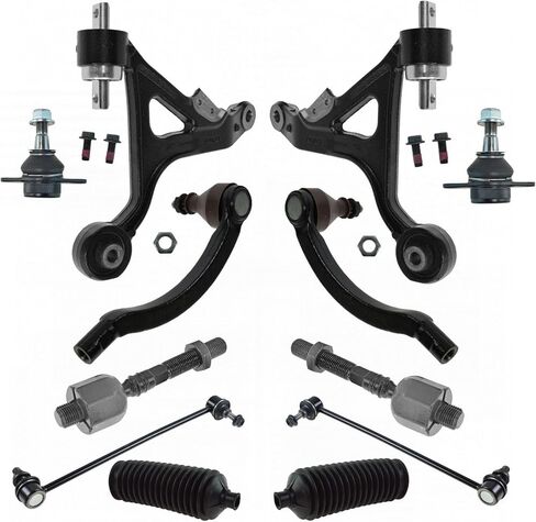 TRQ 14 Piece Steering Suspension Kit Control Arms Ball Joints Tie Rods Sway Bar End Links Bellows for Volvo S60 in Saudi Arabia