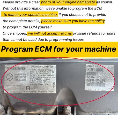 ECU ECM Controller 21631327 for Volvo D13 FH Truck, Penta D11B1-A D11B2-A MP, TAD1341GE, TAD1342GE TAD1343GE TAD1344GE TAD1345GE Engine Control Unit Module Direct Replacement in Kuwait