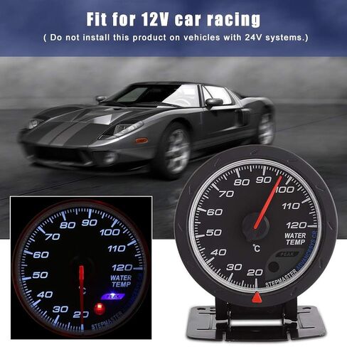 Universal Digital Blue LED Water Temp Temperature Gauge 20 120℃ Range Meter for Auto Racing Car Stainless Steel 12V DC 8x7x6cm in Saudi Arabia