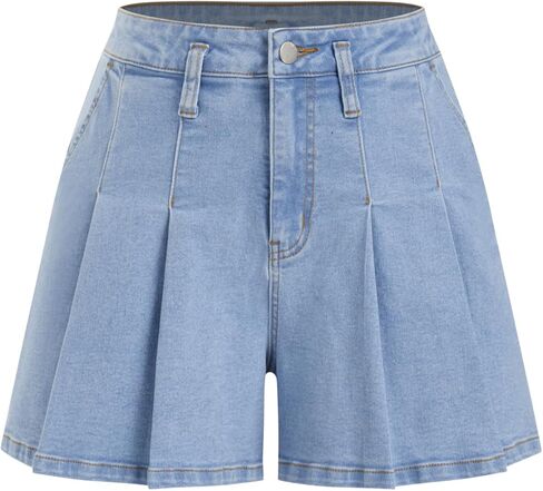 شورت جينز نسائي CIDER بخصر عالٍ مطوي على شكل حرف A Y2k Jorts شورت دينم ملابس صيفية غير رسمية in Saudi Arabia