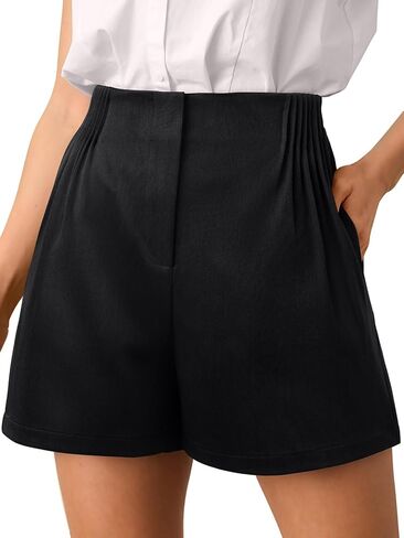 شورت NIMIN للنساء شورت أنيق غير رسمي بخصر عالٍ مصمم بأرجل واسعة موضة صيف 2026 ملابس مع جيوب in Kuwait