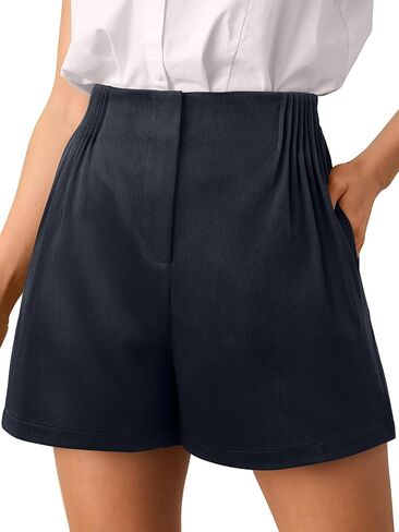 شورت NIMIN للنساء شورت أنيق غير رسمي بخصر عالٍ مصمم بأرجل واسعة موضة صيف 2026 ملابس مع جيوب in Kuwait