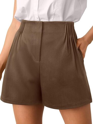 شورت NIMIN للنساء شورت أنيق غير رسمي بخصر عالٍ مصمم بأرجل واسعة موضة صيف 2026 ملابس مع جيوب in Kuwait