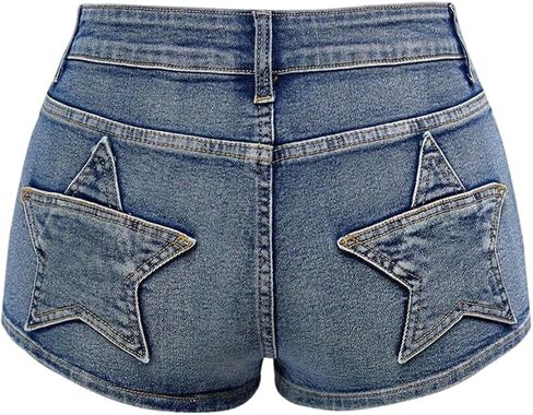 SweatyRocks Women's Y2K Low Waist Denim Shorts Summer Jean Mini Shorts with Pockets in Saudi Arabia