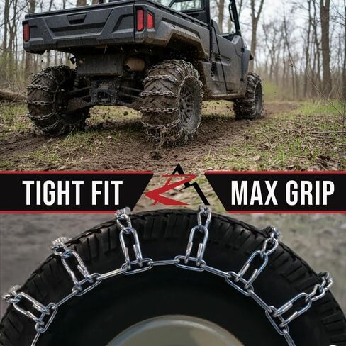 The ROP Shop Pair of 2 Link Tire Chains 20x9x8 for John Deere Lawn Mower & Garden Tractor in Saudi Arabia