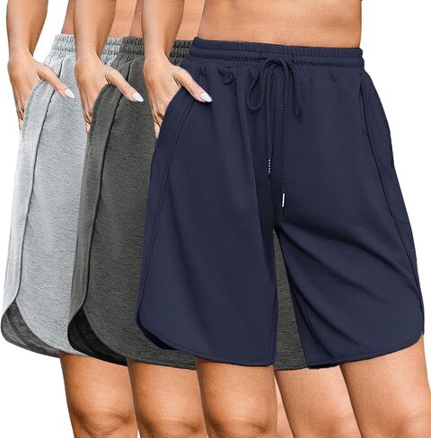 Quenteen Women Sweat Shorts Bermuda Long Shorts Athletic Casual Loose Jogger Shorts in Saudi Arabia