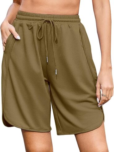 Quenteen Women Sweat Shorts Bermuda Long Shorts Athletic Casual Loose Jogger Shorts in Saudi Arabia