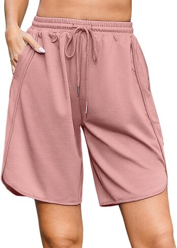 Quenteen Women Sweat Shorts Bermuda Long Shorts Athletic Casual Loose Jogger Shorts in Saudi Arabia