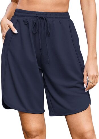 Quenteen Women Sweat Shorts Bermuda Long Shorts Athletic Casual Loose Jogger Shorts in Saudi Arabia