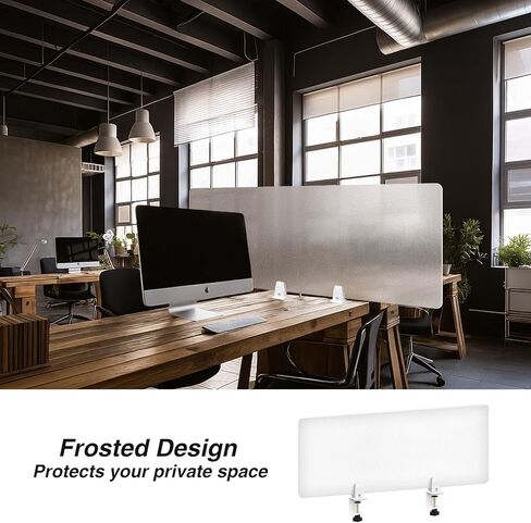 Tatuo 4 Pcs Acrylic Desk Privacy Panel 47.2''l x 15.8w'' Noise and Visual Distractions Acoustic Desk Dividers Partition with Adjustable Universal Base for Offices Schools Reception Area Call Centers in Saudi Arabia