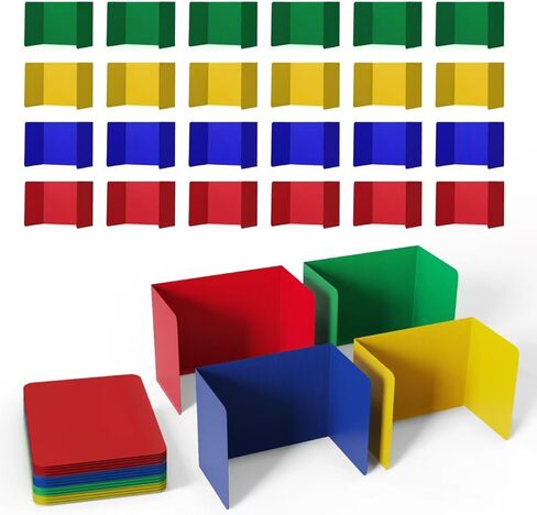 Black 24-Piece Set,Plastic Desk Divider, Student Desk Partition, Water-Resistant and Durable in Saudi Arabia