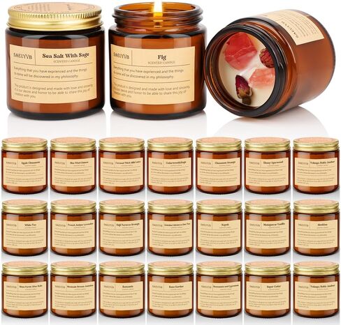 مجموعة 12 شموع معطرة للمنزل، مجموعة هدايا شموع معطرة للنساء والرجال، شموع الصويا الطبيعية (جرة العنبر)، مجموعة شموع للعلاج العطري لعيد الميلاد وعيد الحب وعيد الأم وعيد الميلاد in Kuwait