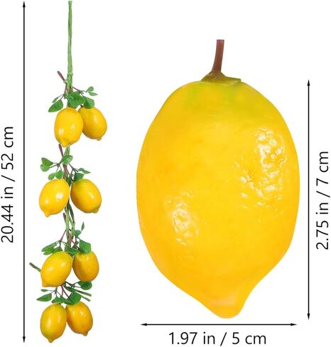Gatuida 2pcs Simulation Lemon String Decorative Fruit String, Foam, Green, 20.47 x 2.75 x 1.96 Inch, Hanging Lemon Ornament for Home Kitchen Farmhouse Party Wall Decoration in Saudi Arabia