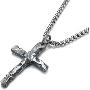 925 الفضة الاسترليني قلادة الصليب للرجال غير تشويه 316L الفولاذ المقاوم للصدأ سلسلة قلادة خفيفة الوزن مؤكسد القوة الصليب قلادة سلسلة مربع هدايا المسيحية 18/20/22/24/26 بوصة in Kuwait