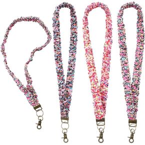 3 قطع حبل سكرانشي للنساء، حامل شارة قابل للسحب مع مشبك - حامل بطاقة هوية مرن قابل للتمدد للعمل، مكتب الممرضات، تصميم طباعة الأزهار in Kuwait