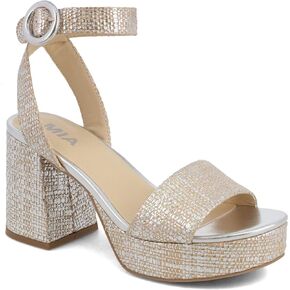 MIA Women's Renee Metallic Raffia Platform Dress Sandals in Kuwait