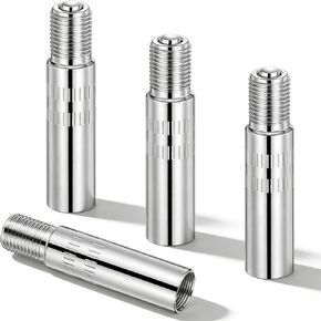 4Pcs Tire Valve Extenders, Valve Stem Extension 39mm Silver Tire Stem Extension Universal Wheel Tires Cap Extender Adapter for Car Motorcycle Truck Bike in Kuwait