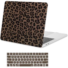 حافظة MOSISO متوافقة مع جهاز MacBook Pro 13 بوصة 2026، 2025، 2024، 2023-2016 M2 M1 A2338 A2251 A2289 A2159 A1989 A1708 A1706، حافظة صلبة مطلية بجلد البولي يوريثان وغطاء لوحة مفاتيح، بني in Kuwait