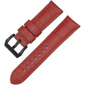 24mm Cowhide Genuine Leather Watch Strap for Panerai LUMINOR 1950 PAM013012 Crocodile Textured Colorful Watchbands in Saudi Arabia