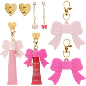 2 Pcs Lip Gloss Keychain Compatible with Summer Fridays 0.5 Oz & LANGIGE 0.35 Oz Lip Balm for Bag Wallet Keys, Silicone Cap with 2 Pcs Charm Hooks for DIY Cup & Phone in Kuwait