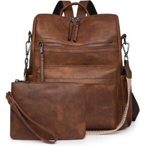 حقيبة ظهر عصرية للنساء من الجلد متوسطة الحجم مضادة للسرقة ومتعددة الأغراض من البولي يوريثان حقيبة سفر للسيدات وحقائب يد in Kuwait