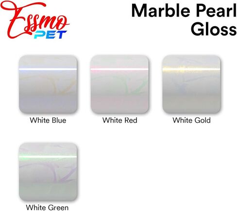 1.6FTx5FT PET Marble Pearl Gloss White Blue Vinyl Wrap Auto Car Sticker Decal Film Sheet Bubble Free Air Release Technology with Tool Set in Saudi Arabia