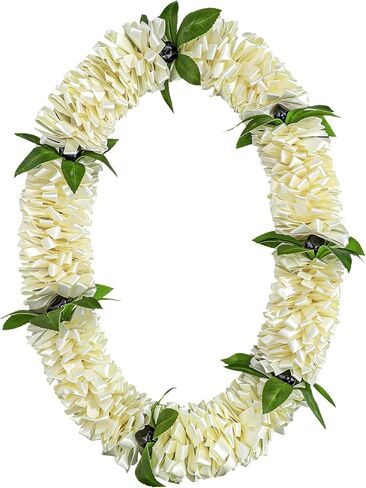 Graduation Leis Class of 2026 Grad Ribbon Leis Hawaiian Flower Garland with Kukui Nut Double Braided Hawaiian Kukui Nut Beads Necklace for Man Woman Graduation Party Supplies in Saudi Arabia