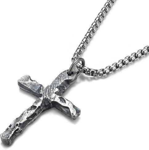 925 الفضة الاسترليني قلادة الصليب للرجال غير تشويه 316L الفولاذ المقاوم للصدأ سلسلة قلادة خفيفة الوزن مؤكسد القوة الصليب قلادة سلسلة مربع هدايا المسيحية 18/20/22/24/26 بوصة in Kuwait