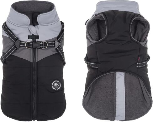 Norbi Dog Winter Coat, Dog Jacket Small Dog Coat with Harness Puppy Winter Jacket 2 in 1 Dog Coat in Kuwait