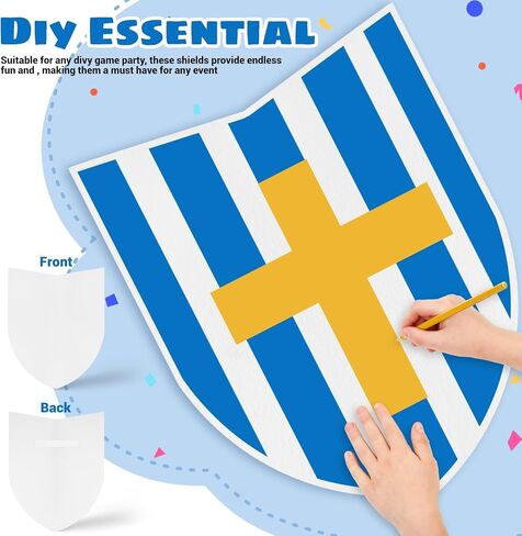 DECHOUS 15Pcs Blank Paper Shields: DIY Crafts Cardboard Shields to Decorate for Children, Knight Play, Castle Activities, Party Decoration, 16.5X 13 Inch in Saudi Arabia
