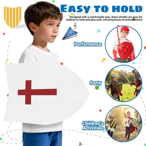 DECHOUS 15Pcs Blank Paper Shields: DIY Crafts Cardboard Shields to Decorate for Children, Knight Play, Castle Activities, Party Decoration, 16.5X 13 Inch in Saudi Arabia