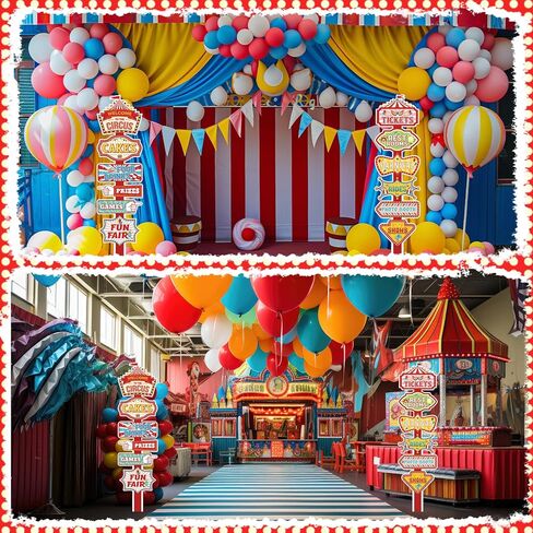 2 Sets Carnival Circus Theme Party Decoration 51.2" H Directional Signs Circus Welcome Sign Photo Props for Carnival Birthday Party Outdoor Lawn Yard Patio Decorations in Saudi Arabia